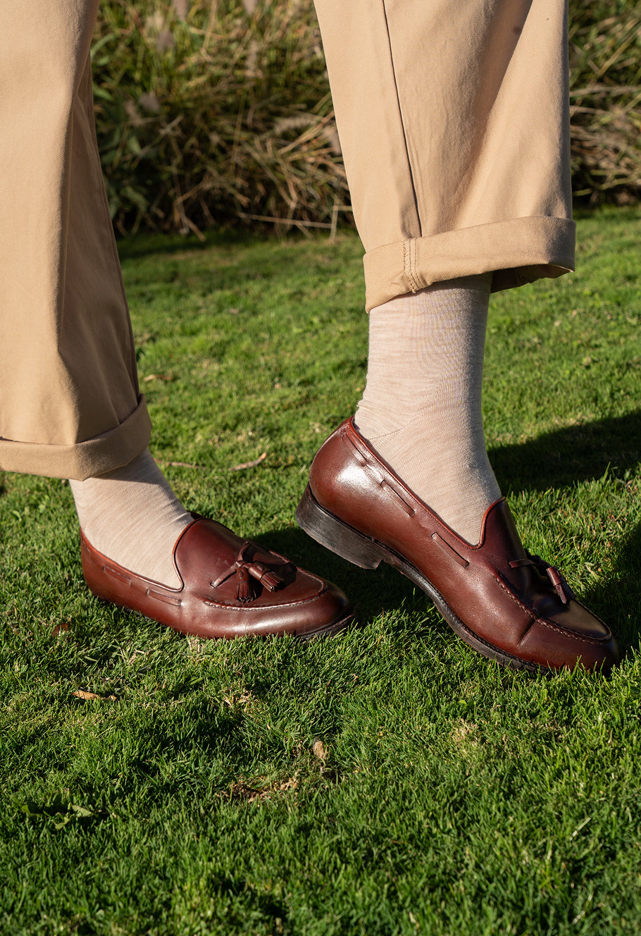 chaussettes laine mérinos beige portugal