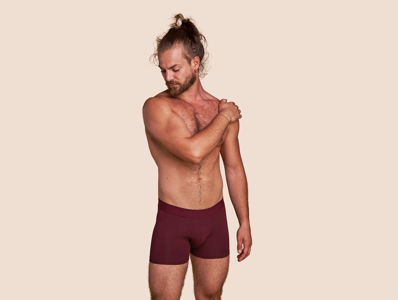 Pétrone boxer coton bio bordeaux foncé homme