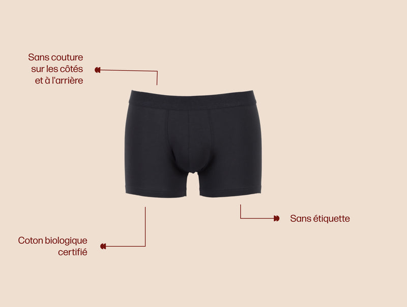 Pétrone boxer coton bio gris anthracite homme