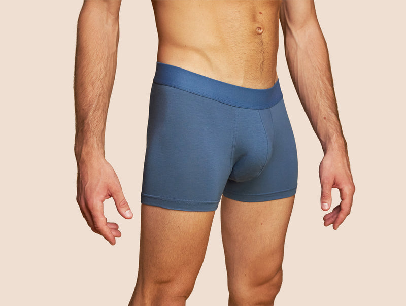 Pétrone boxer coton bio bleu céruléen homme