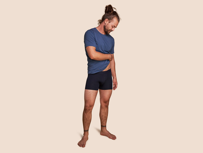 Pétrone boxer coton bio bleu marine homme