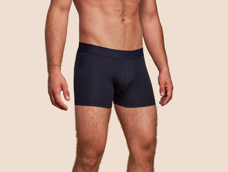 Pétrone boxer coton bio bleu marine homme