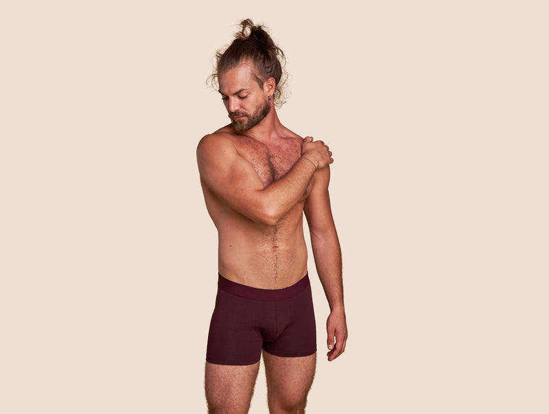 Pétrone boxer coton bio lie-de-vin homme