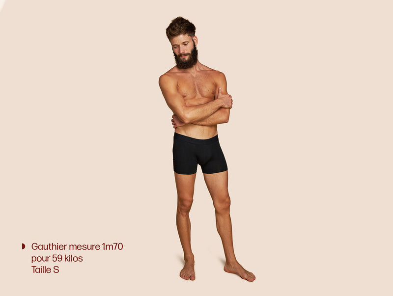 Pétrone boxer coton bio noir homme