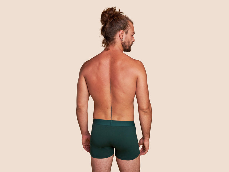 Pétrone boxer coton bio vert bouteille homme