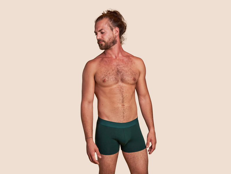 Pétrone boxer coton bio vert bouteille homme