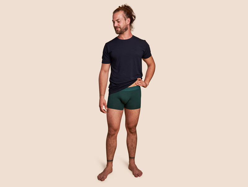 Pétrone boxer coton bio vert bouteille homme