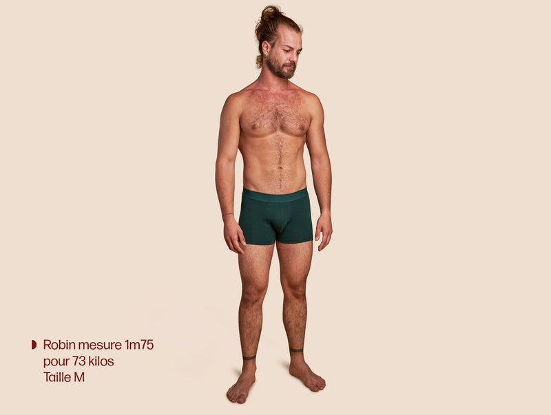 Pétrone boxer coton bio vert bouteille homme